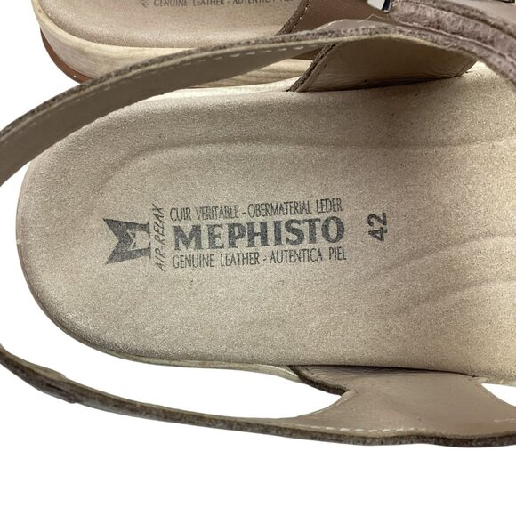Mephisto Dominica Slingback Womens 42 Leather Sandals Bronze Wide Strap - Picture 11 of 11